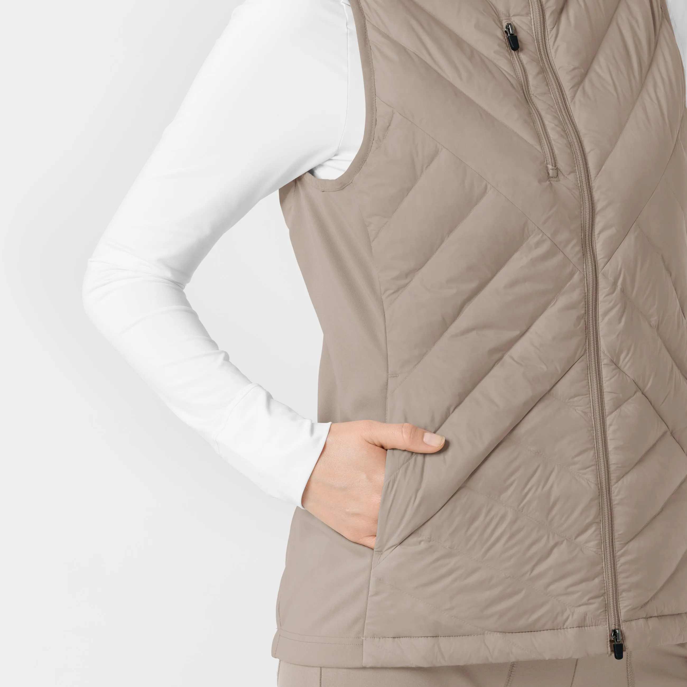 Women's Quilted Scrub Vest - Haze