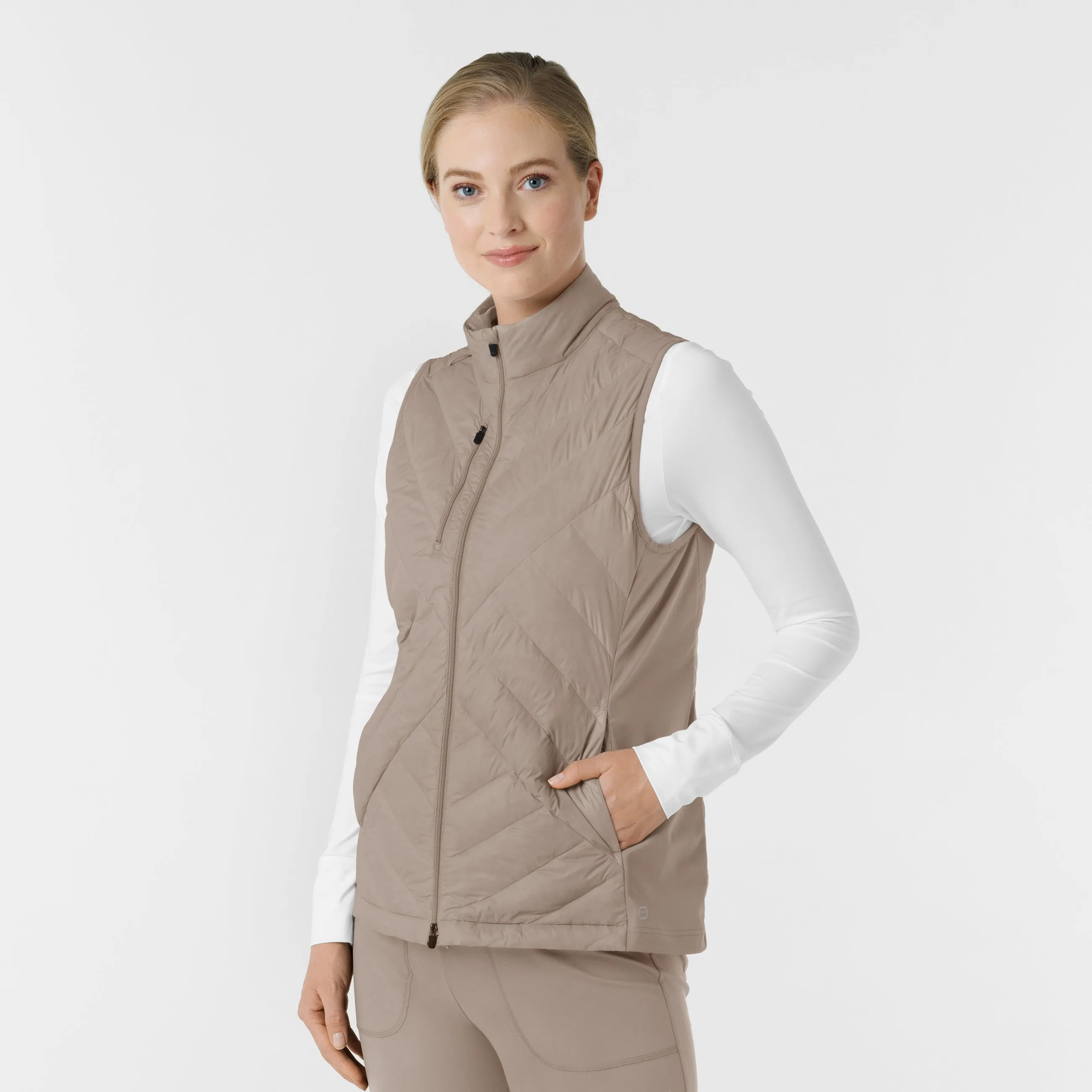 Women's Quilted Scrub Vest - Haze