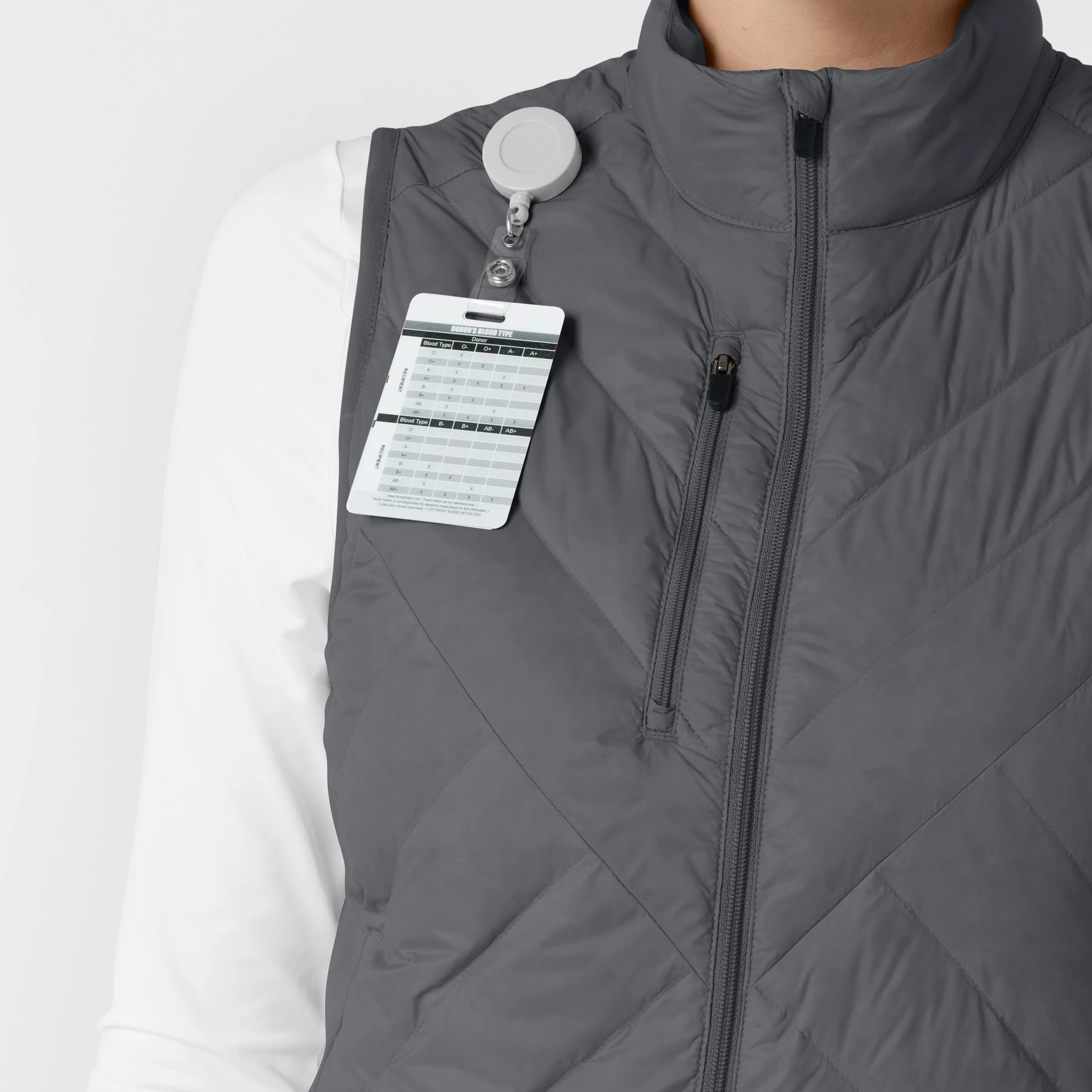 Women's Quilted Scrub Vest - Pewter