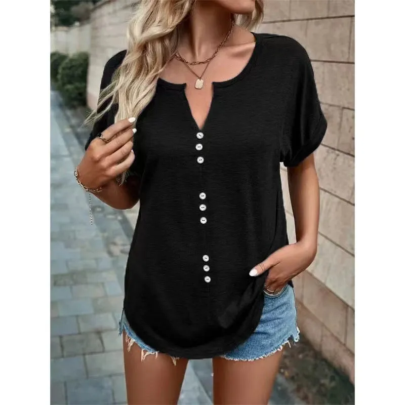 Women's Solid Color Soft Fashion Small Sleeve Blouses